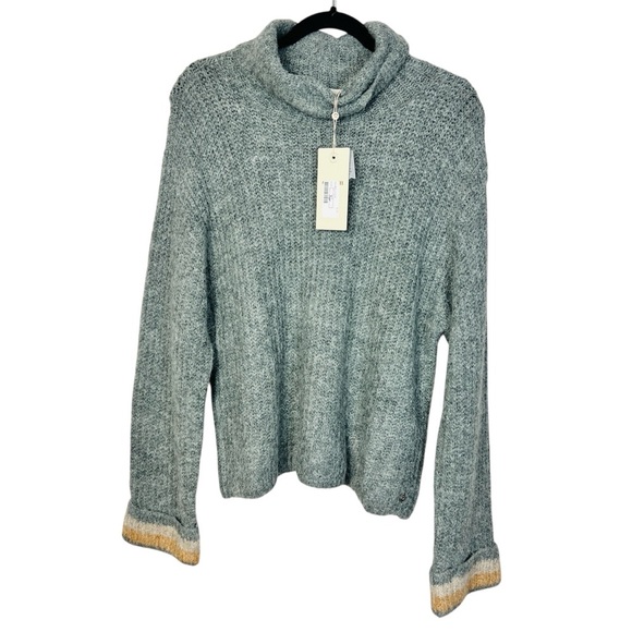 Cream CRMiranda Croped Pullover Grey Wool Blend Cowl Neck  sweater Women XL - Picture 1 of 14